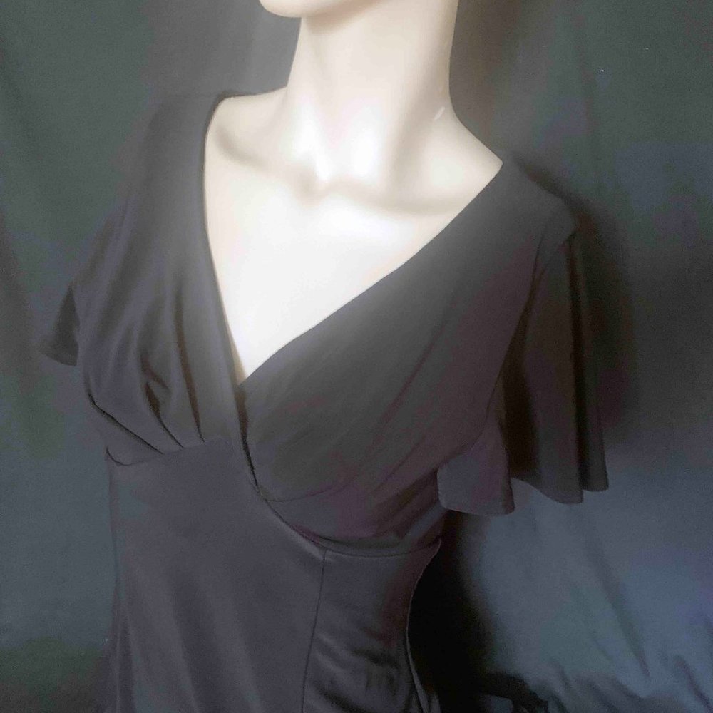 Chaps Womens Flutter Sleeve Maxi Dress Size Small